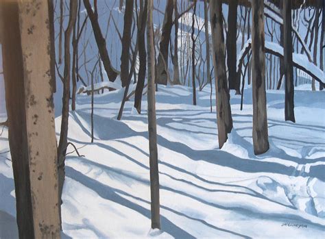 Snowy Forest Painting By Joan Mcgivney Fine Art America