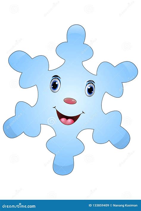 Snowflake Emoticon In Love Royalty Free Cartoon