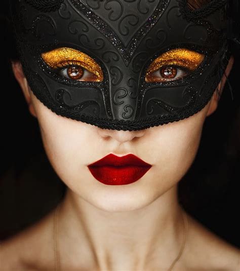 Gold Eyes Behind Black Mask Masquerade By Belina Starscream Black