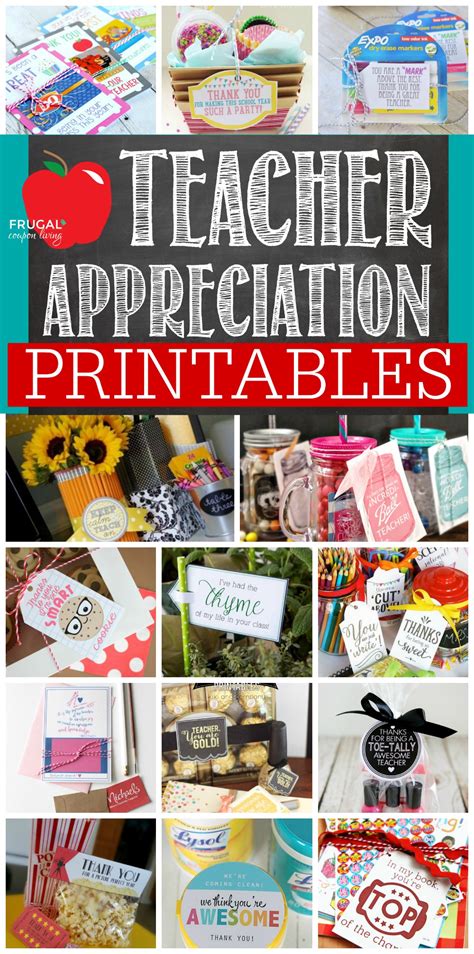 Printable Teacher Appreciation Ideas