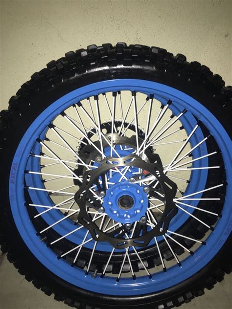 10in dirt bike alloy silver rear disc rim (use 52mm sprocket hub, 50mm rotor hub) $80. Dirt bike rims excel cr250 tires for Sale in Mesa, AZ ...