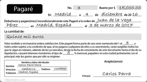 Ejemplos de Pagare