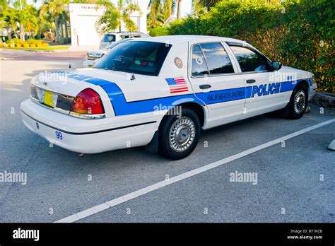 Palm Beach Shores Police Department Ford Squad Car In Blue And White