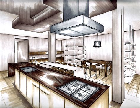 Kitchen Perspective Interior Design Student Interior Design Home
