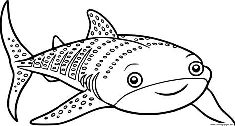 Cute Whale Shark Coloring Page Printable