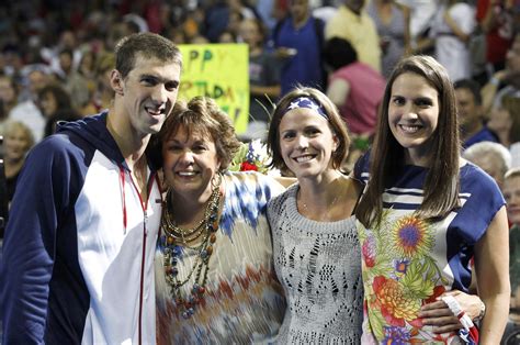 Michael Phelps Hugs His Mother Deborah After The Medal Ceremony For The
