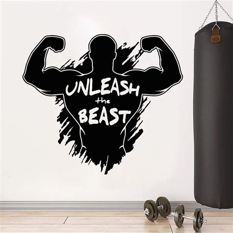 Fitness Decor Art Quotes Gym Stickers Fitness Wall Art Ts Etsy