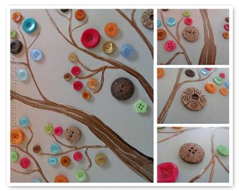 Button Tree Button Crafts Crafts Button Art On Canvas