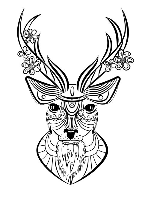 Dessin Facile Animal Beau Photos Coloriage Animaux Cerf Mandala Coloriage