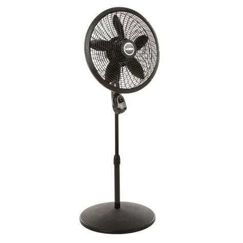 Hunter Adjustable Height 16 In Oscillating Brushed Nickel Pedestal Fan