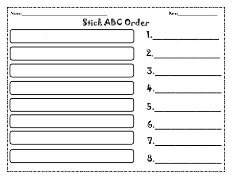 Abc Order Worksheets Kindergarten