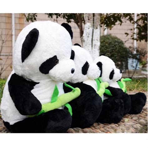 Big Fat Panda Plush Toy Giant Soft Stuffed Panda Holding Bamboo Dolls