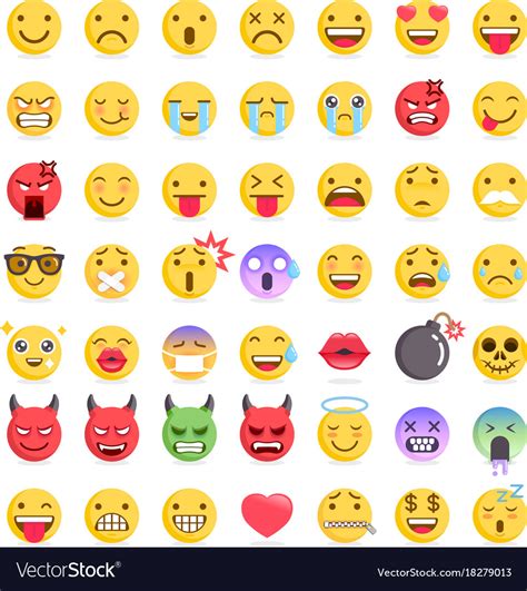 Emoticon Set Icons Emoji Symbole Isoliert Emoticon Symbole Emoji My