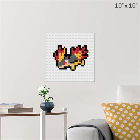 Pokemon Quilava Pixel Art Wall Poster Build Your Own With Bricks Brik