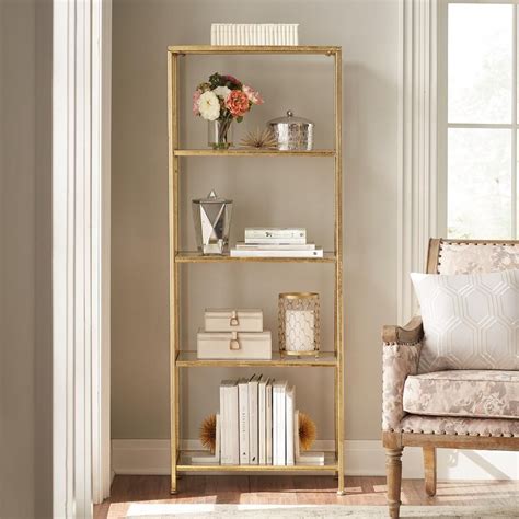 Home Decorators Collection 62 In Gold Leaf Metal 4 Shelf Accent