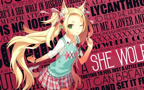 37 Anime Wolf Girl Wallpaper Wallpapersafari