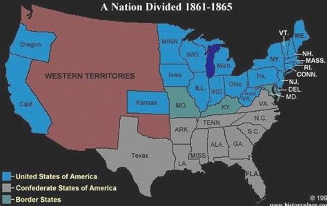 1861 1865 Civil War Map