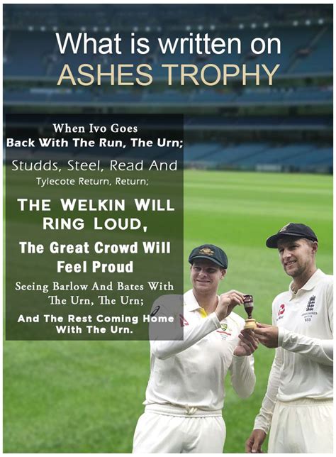 Ashes Facts What Is Written On Ashes Trophy Ausvseng Cricket Ashes