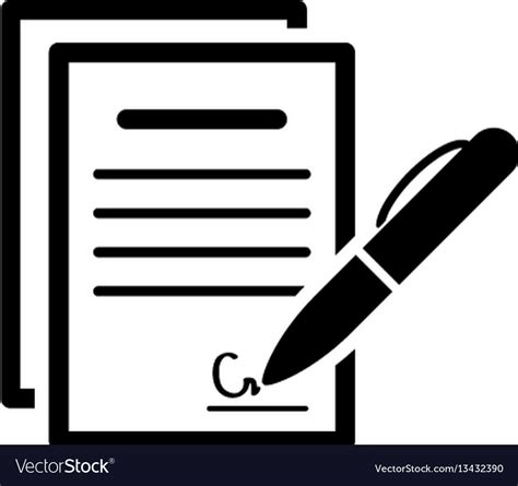 Signing Contract Icon Business Concept Flat Vector Image