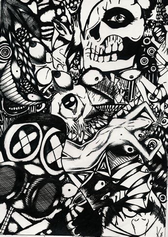 Dibujo echo hace tiempo, abstracto, en blanco y negro, espero que os