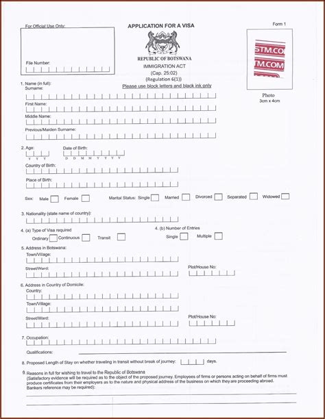 Ghana Visa Application Form Form Resume Template Collections LbB OOBQL