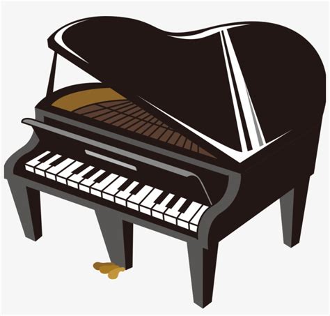 Black Cartoon Piano Element Design Cartoon Piano Png Transparent Png