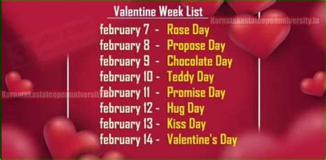 Valentines Week List 2024 Checkout February Valentines Special Days