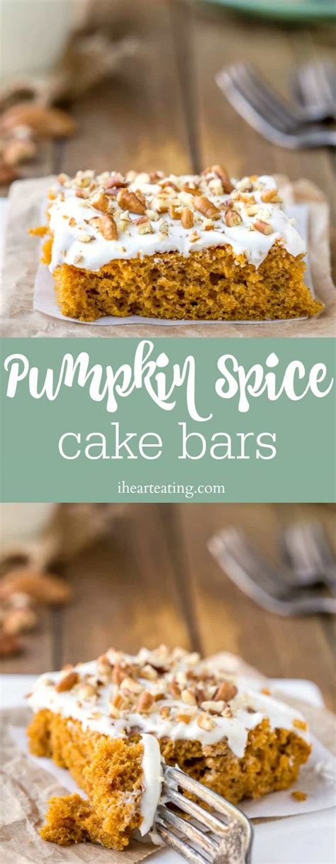 These pumpkin bars make a great grab and go breakfast and can be made ahead and stored for an even quicker option! Pumpkin Bars | Recipe | Cake bars, Pumpkin spice cake ...
