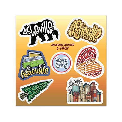 Asheville Souvenir Sticker Sheet