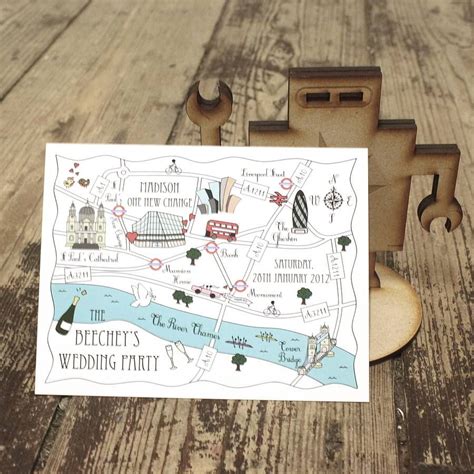 Wedding Or Party Illustrated Map Invitation By Cute Maps Custom