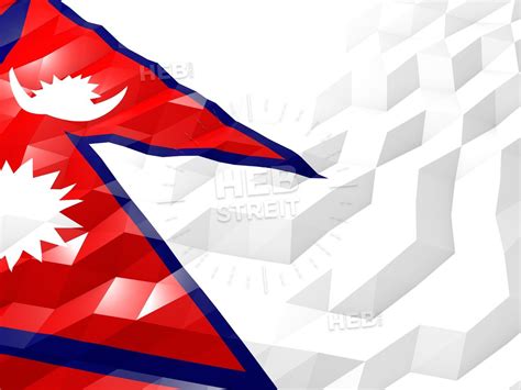 Flag of Nepal 3D Wallpaper Illustration | HEBSTREITS Maps and Sketches