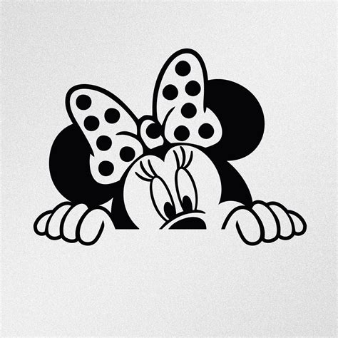 Minnie Mouse Peeking Vinyl Decal Sticker Myszka Miki Tapety Rysunki