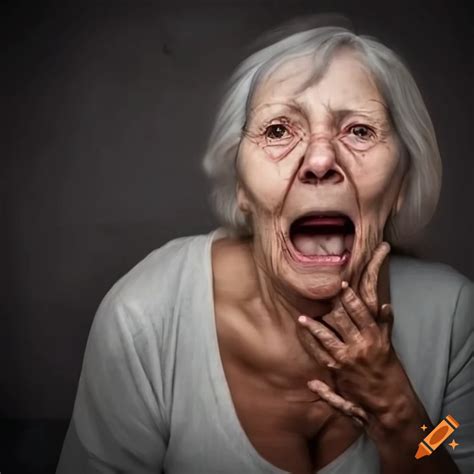 Artistic Representation Of A Screaming Woman In An Industrial Interior
