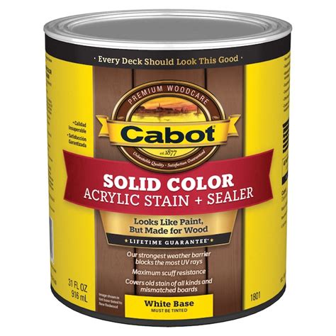 Cabot White Base Solid Exterior Wood Stain 1 Quart In The Exterior
