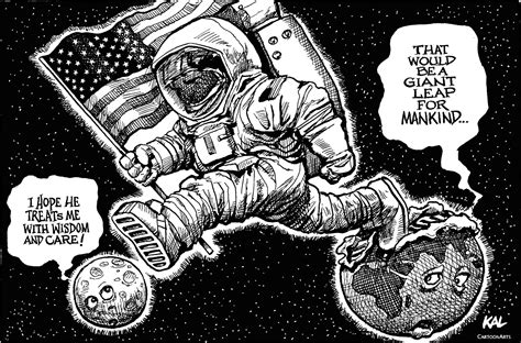 Space Race Political Cartoon