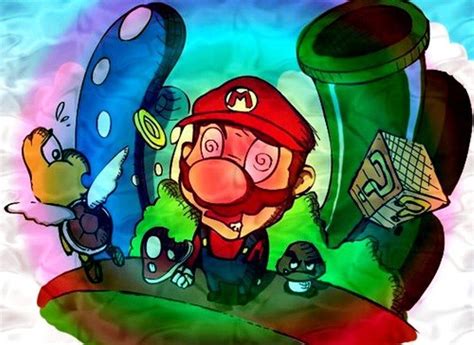 Mario Ate A Good Mushroom Trippy Drawings Trippin Psychedelic Art