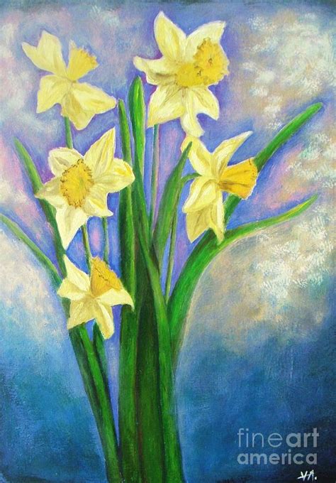 Daffodils Painting By Vesna Antic Fine Art America