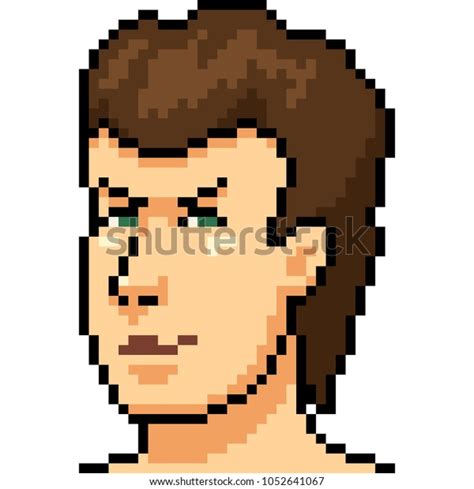 Vector Pixel Art Man Portrait Isolated Stock Vector Royalty Free