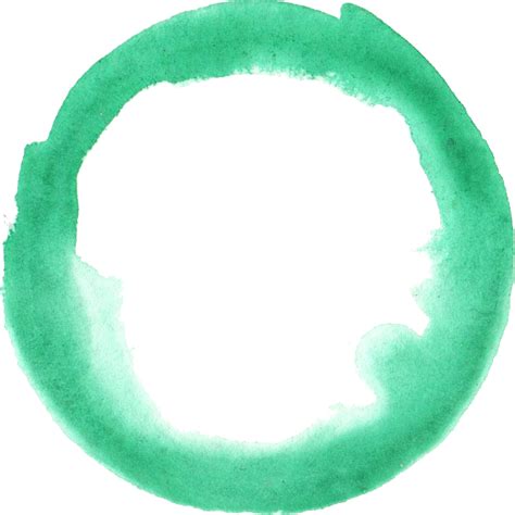 6 Green Watercolor Circle Png Transparent