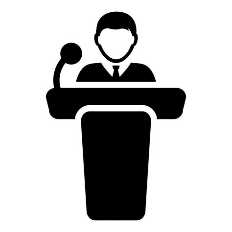 Businessman Microphone Podium Presentation Public Speaker Speech