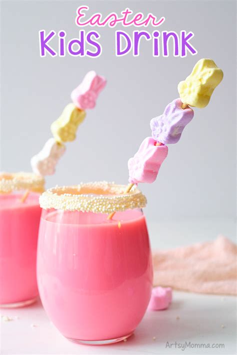 Easter Drink For Kids With Bunny Marshmallows Artsy Momma