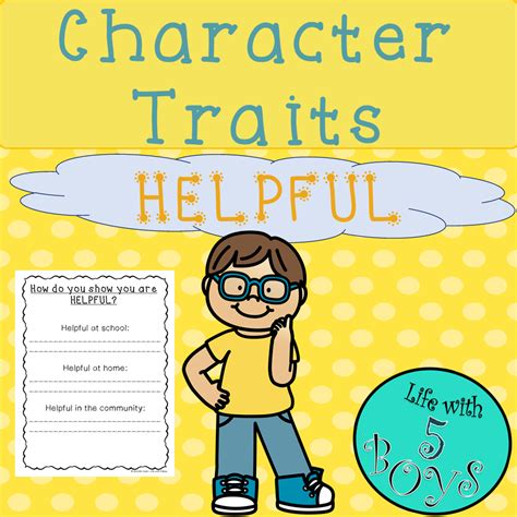 Character Trait Activity For Helpful Classful