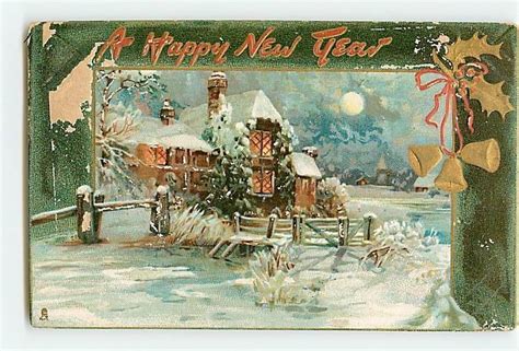 A Happy New Year Postcard Holiday Postcards Art