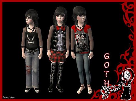 Mod The Sims 3 No Mesh Goth Outfits For Little Girls Goth Outfits