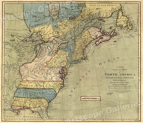 1771 Early American 13 Colonies East Coast Map 24x28 Ebay