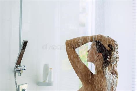 Woman Taking Bathroom In The Morning Stock Photo Image Of Modern