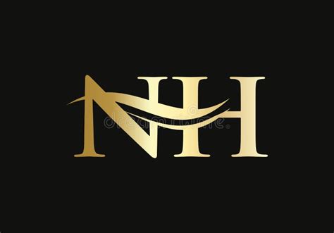 Initial Monogram Letter NH Logo Design Vector NH Letter Logo Design With Modern Trendy Stock