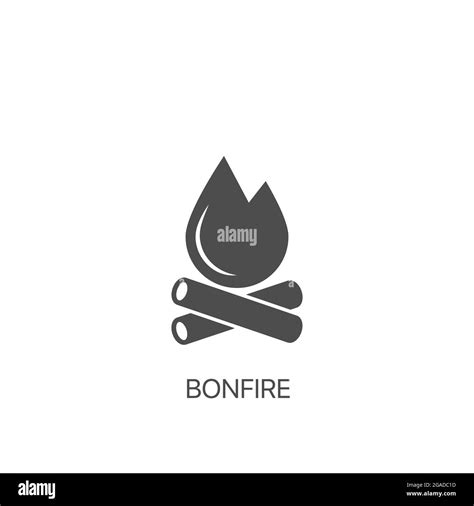 Bonfire Outline Simple Vector Icon Fire Flame Silhouette Stock Vector