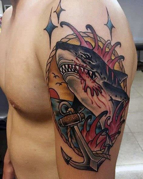 90 Shark Tattoo Designs For Men Underwater Food Chain