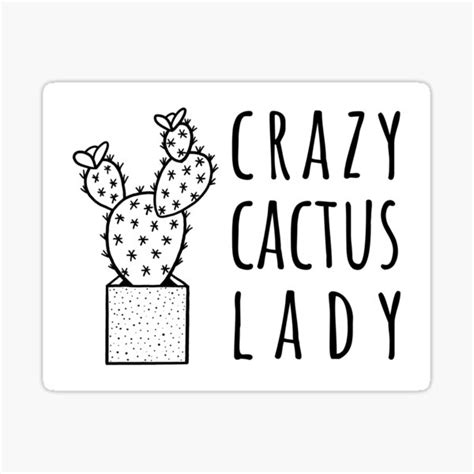 crazy cactus lady sticker for sale by rachael martin redbubble